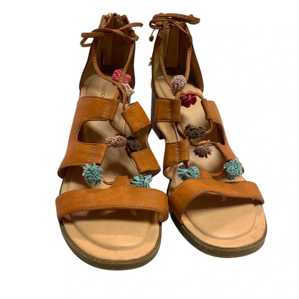 Maurice’s Ember Women's Tan Sandals with Colorful Accents - Picture 2 of 10